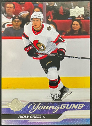 2023-24 Upper Deck Ridly Greig #212 Young Guns front